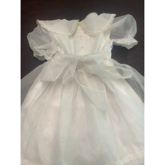Vintage Bonnie Jean White First‎ Communion Flower Girl Holiday Dress 6X USA Bows - Picture 4 of 6
